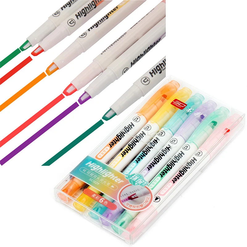 6 warna/Set pena Highlighter u - Stabilo Marker Boss ulasan dan harga